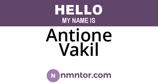 Antione Vakil