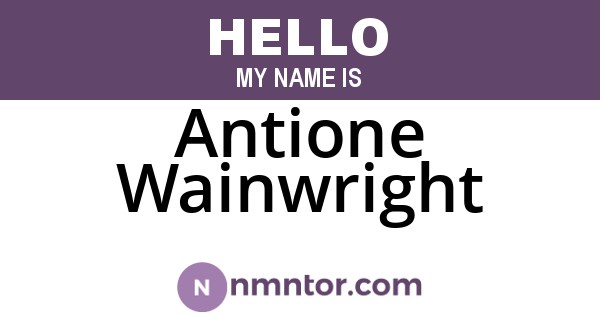 Antione Wainwright