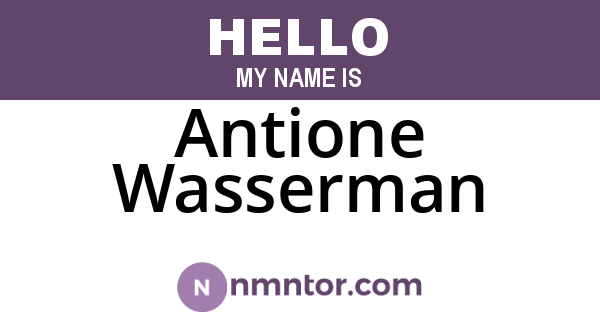 Antione Wasserman
