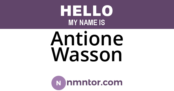 Antione Wasson