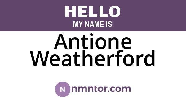 Antione Weatherford