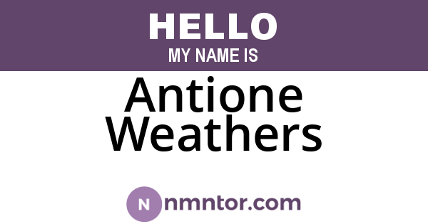Antione Weathers
