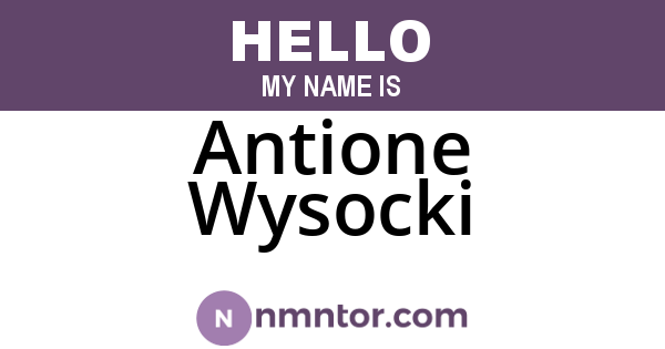 Antione Wysocki