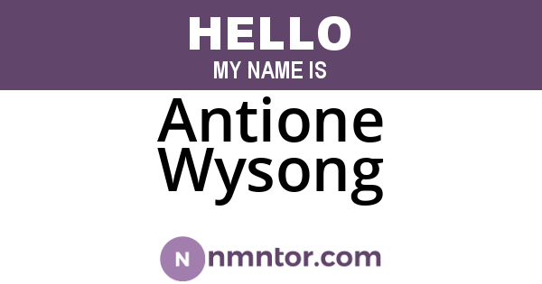 Antione Wysong