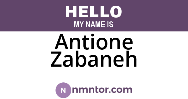 Antione Zabaneh