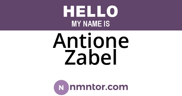 Antione Zabel