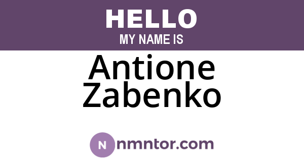 Antione Zabenko