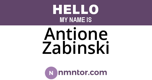 Antione Zabinski