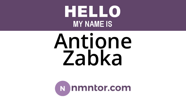 Antione Zabka