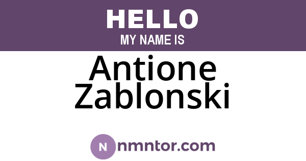Antione Zablonski
