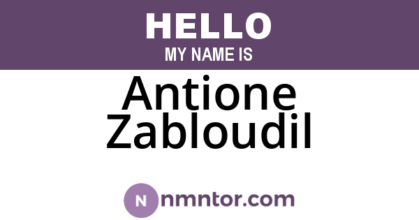 Antione Zabloudil