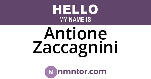 Antione Zaccagnini