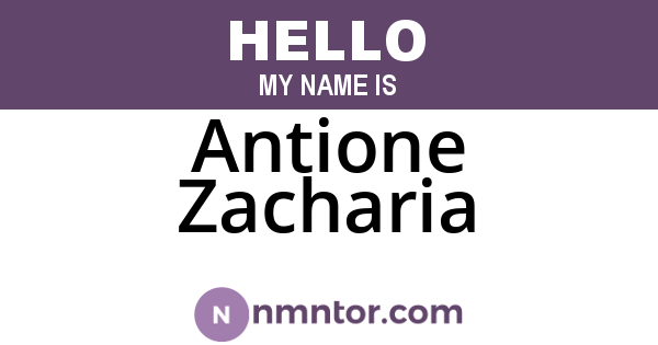 Antione Zacharia