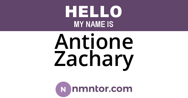 Antione Zachary