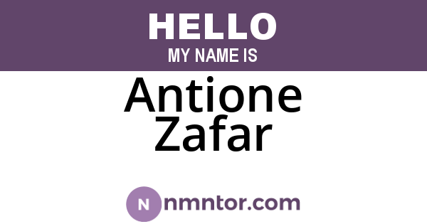 Antione Zafar