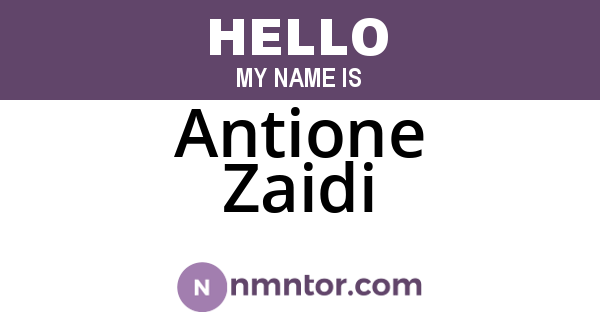 Antione Zaidi