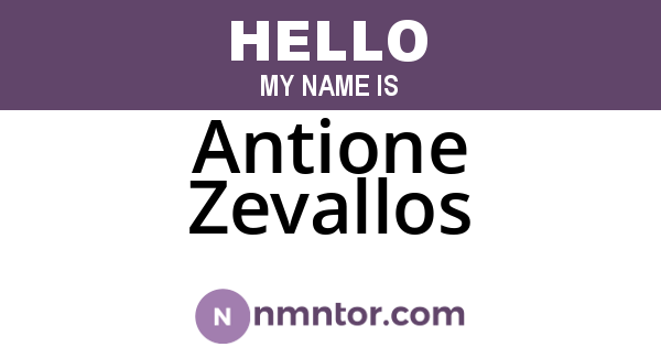 Antione Zevallos