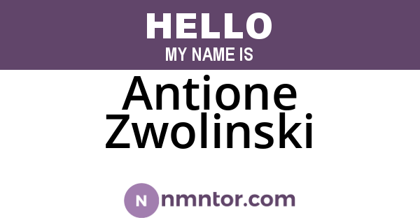 Antione Zwolinski