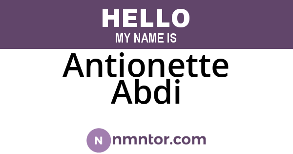 Antionette Abdi