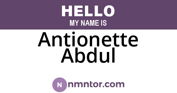 Antionette Abdul