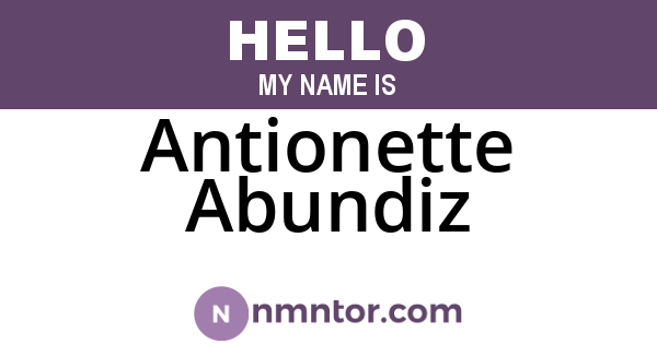 Antionette Abundiz