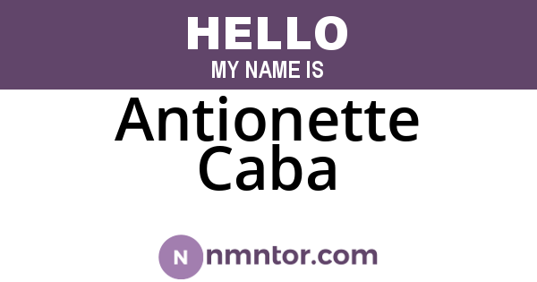 Antionette Caba