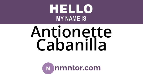 Antionette Cabanilla