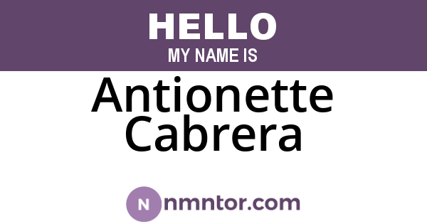 Antionette Cabrera