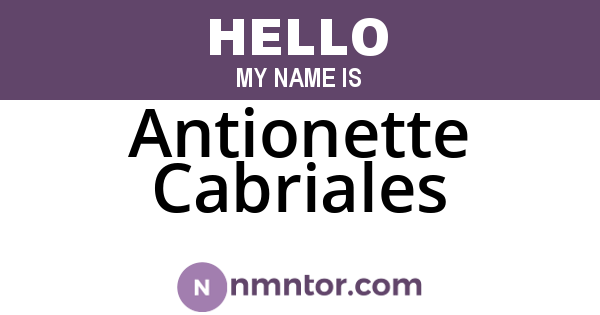 Antionette Cabriales