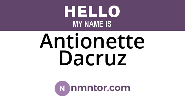 Antionette Dacruz