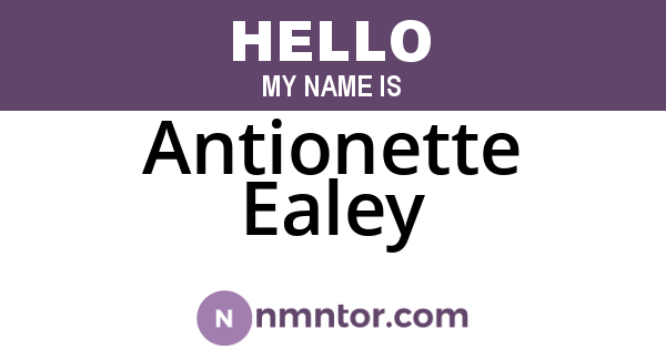 Antionette Ealey