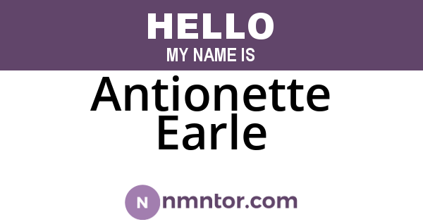 Antionette Earle