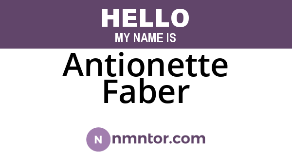 Antionette Faber
