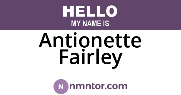 Antionette Fairley