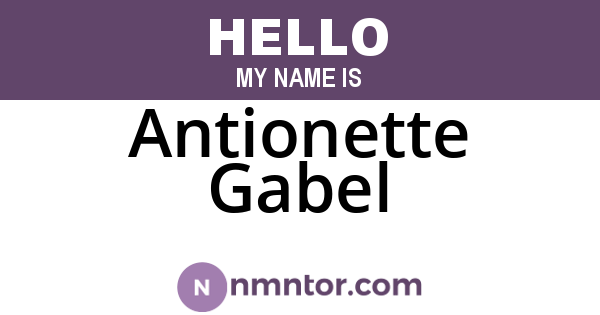 Antionette Gabel