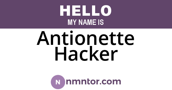 Antionette Hacker