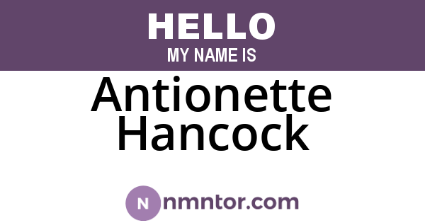Antionette Hancock