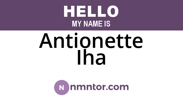 Antionette Iha