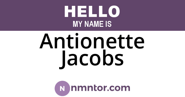 Antionette Jacobs