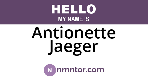 Antionette Jaeger