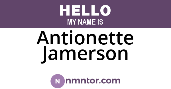 Antionette Jamerson