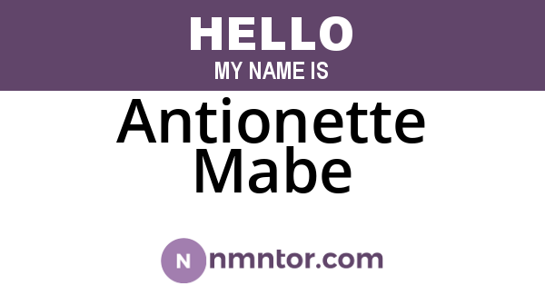 Antionette Mabe