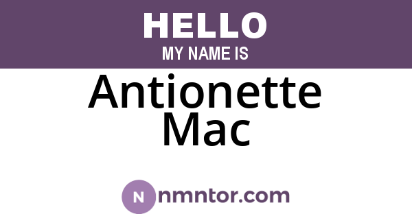 Antionette Mac