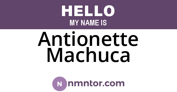 Antionette Machuca