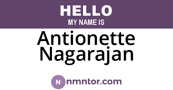 Antionette Nagarajan