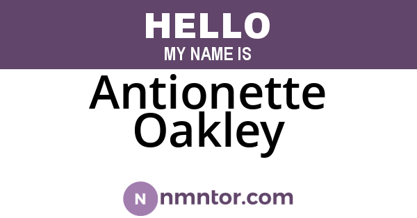 Antionette Oakley
