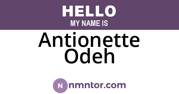 Antionette Odeh