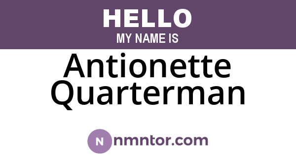 Antionette Quarterman