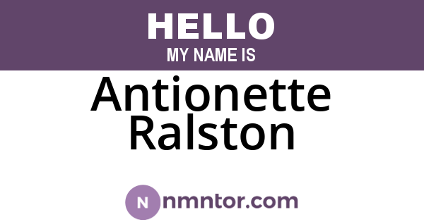 Antionette Ralston