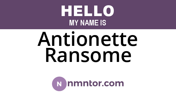 Antionette Ransome